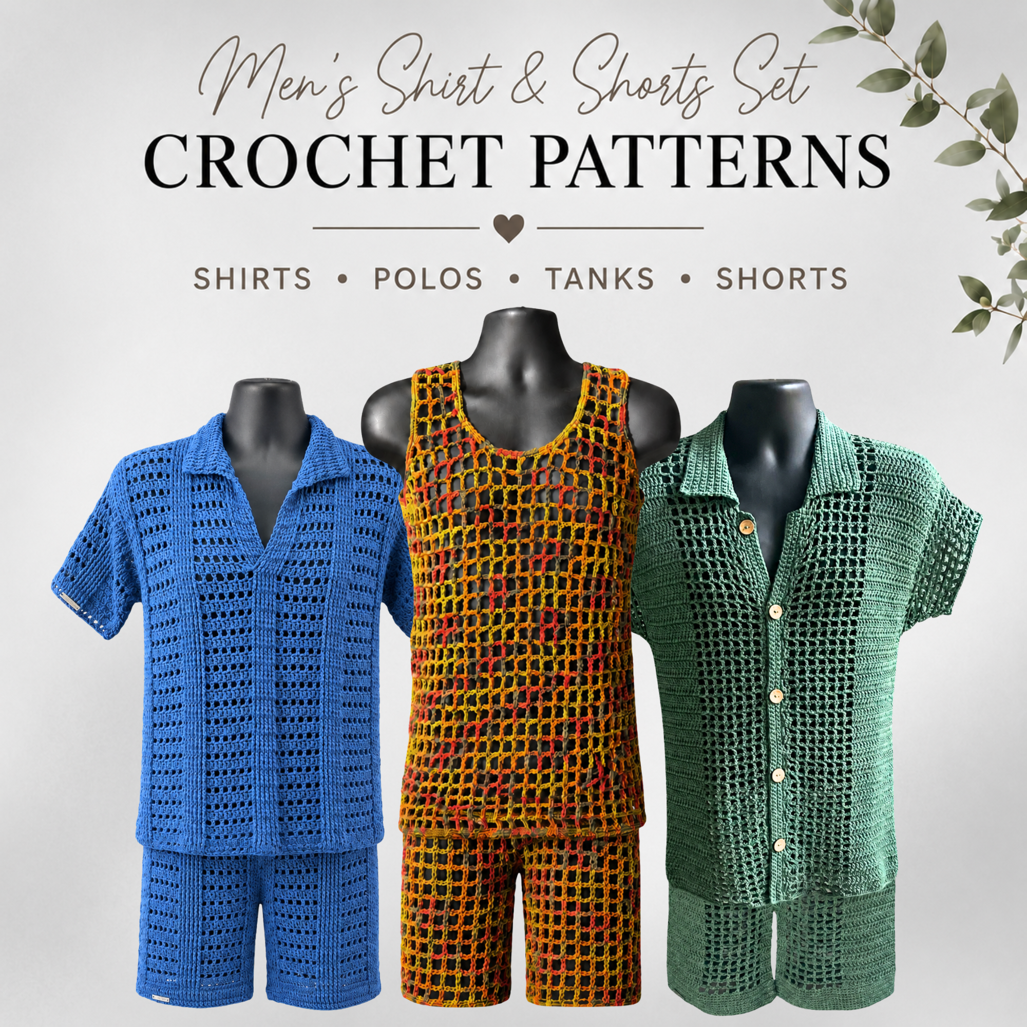 Men's Shirt & Shorts Set Crochet Patterns