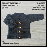 Crochet Baby & Kids Pattern Set – Aaron Cardigan, Hat & Pants