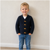 Crochet Kids Cardigan Pattern – Aaron V-Neck Sweater (3–10Y)