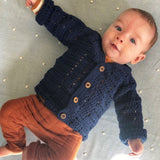 Crochet Baby Cardigan Pattern – Apple V-Neck Cardigan (NB–4Y) – English Only