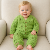 Crochet Baby Pattern Set – Apple Cardigan & Pants (NB–3Y / NB–2Y)