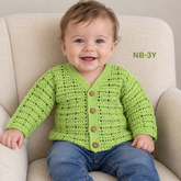 Crochet Baby Cardigan Pattern – Apple V-Neck Cardigan (NB–3Y)