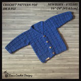 Crochet Baby Cardigan Pattern – Apple V-Neck Cardigan (NB–4Y) – English Only