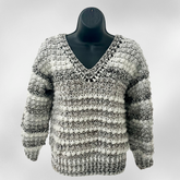 Berri Adult Crochet Sweater Pattern – Unisex V-Neck Pullover Sweater (S-5XL) – English PDF