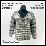 Crochet Baby & Kids Sweater & Hat Pattern PDF – Berri V-Neck Pullover Set (0–12Y)
