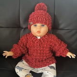Crochet Baby & Kids Sweater & Hat Pattern PDF – Berri V-Neck Pullover Set (0–12Y)