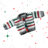 Crochet Christmas Cardigan Pattern – Chrissy Striped Holiday Sweater (Preemie–10Y) – English Only