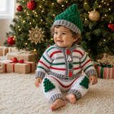 Crochet Christmas Baby & Kids PDF Pattern Set – Chrissy Cardigan, Hat, Pants & Bib
