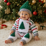 Crochet Christmas Baby & Kids PDF Pattern Set – Chrissy Cardigan, Hat, Pants & Bib