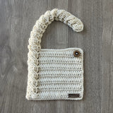 Cooper Crochet Cabled Baby Bib Pattern | Trendy & Adjustable Baby Drool Bib | English PDF Crochet Pattern