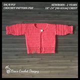coral crochet baby sweater crochet pattern details
