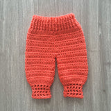 Coral Crochet Baby Pants back
