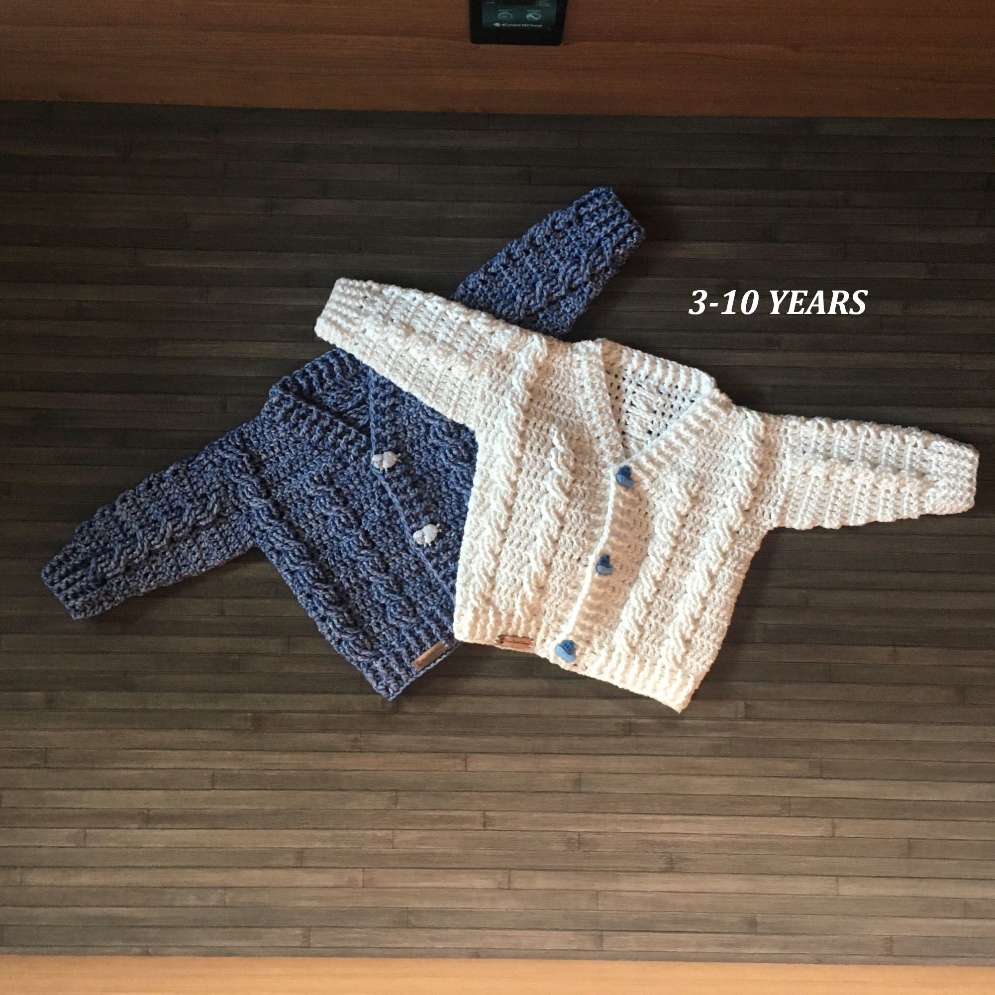 ethan crochet sweater white and blue