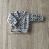 Ethan Newborn Crochet Baby Cardigan Pattern PDF - English Only