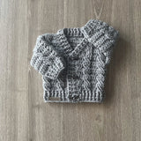 Ethan Newborn Crochet Baby Cardigan Pattern PDF - English Only