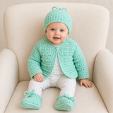 Crochet Baby Set Pattern PDF – Fiona Cardigan, Hat & Booties (NB–2Y)