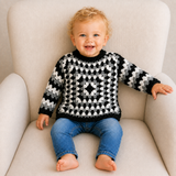 Crochet Baby & Kids Sweater Pattern PDF – Granny Square Pullover (0–12Y)