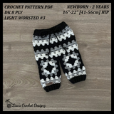 Granny Square Crochet Baby Pants Pattern (Newborn–2 Years) – English Only