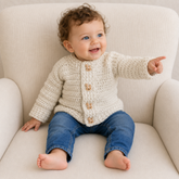 Crochet Baby Cardigan Pattern PDF – Grayson Baby Sweater (0–2Y)