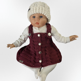 Crochet Baby Dress Pattern PDF – Harper Cabled Pinafore Dress & Hat (0–4Y Dress / 0–10Y Hat)