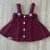 Crochet Baby Dress Pattern – Harper Cabled Pinafore Dress & Hat (0–4Y Dress / 0–10Y Hat)