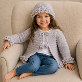 Crochet Cardigan Sweater & Hat Pattern PDF – Harriet Cardigan Set (NB–10Y)