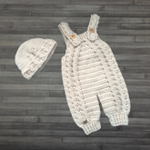 Crochet Baby Romper & Hat Set Pattern PDF – Hugo Cabled Romper & Hat (0–3M)