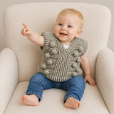 Crochet Baby & Kids Sweater & Vest Pattern PDF – Hunter V-Neck Pullover (0–12Y)