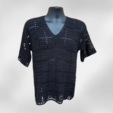 Jet Crochet Pattern – Men’s V-Neck Mesh T-Shirt | Summer Top (S-2XL) | English PDF