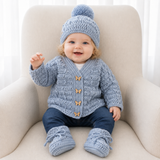 Crochet Baby Pattern PDF Set – Kasey Cardigan, Hat, Booties, Pants & Bib