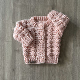 Lola Newborn Crochet Baby Cardigan Pattern | Seamless Cabled Baby Sweater English PDF