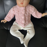 Lola Newborn Crochet Baby Cardigan Pattern | Seamless Cabled Baby Sweater English PDF