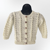 Crochet Kids Cardigan Pattern PDF – Lola Cabled Cardigan (3–12 Years)