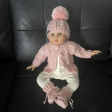 Crochet Newborn Set Pattern PDF – Lola Cabled Cardigan, Hat & Booties