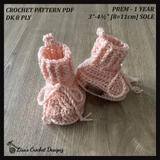 Crochet Baby Booties Pattern – Lola Cabled Booties (Prem–12M) – English Only