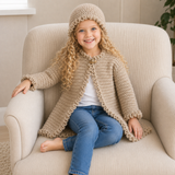 Crochet Baby Set Pattern PDF – Renee Cardigan, Hat & Booties (NB–10Y)