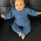 Crochet Baby Pants Pattern – River Cabled Baby Joggers (NB–2Y)