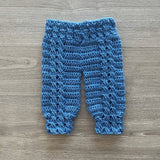 Crochet Baby Pants Pattern – River Cabled Baby Joggers (NB–2Y)