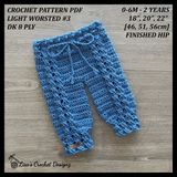 Crochet Baby Pants Pattern – River Cabled Baby Joggers (NB–2Y)