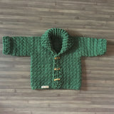 Crochet Cardigan Sweater & Hat Pattern PDF – Rocky Shawl Collar Set (NB–10Y)