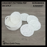 Snowy Crochet Pattern Spa Set – English PDF | Washcloths, Loofah, Scrubbies, Soap Saver & Headband