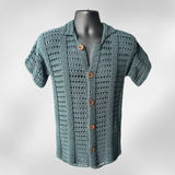 Seabreeze Crochet Pattern – Men's Button-up Shirt (S-5XL) | Digital PDF Pattern in English