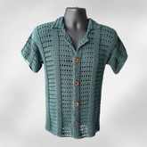 Seabreeze Crochet Pattern – Men's Button-up Shirt (S-5XL) | Digital PDF Pattern in English