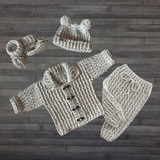 Crochet Baby & Kids Pattern PDF Collection – Theo Cardigan, Hat, Booties & Pants
