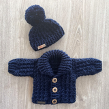 Crochet Baby & Kids Cardigan & Hat Pattern PDF – William Shawl Collar Set (Preemie–10Y)