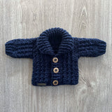 Crochet Baby & Kids Cardigan & Hat Pattern PDF – William Shawl Collar Set (Preemie–10Y)