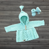 Crochet Baby Hoodie & Booties Set Pattern – Zara Lace Set (0–3 Months)