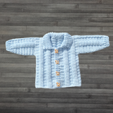 Crochet Baby Cardigan Pattern PDF – Zeb Collared Baby Sweater (0–3Y)