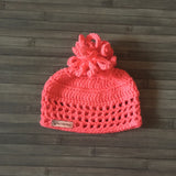 Coral crochet hat