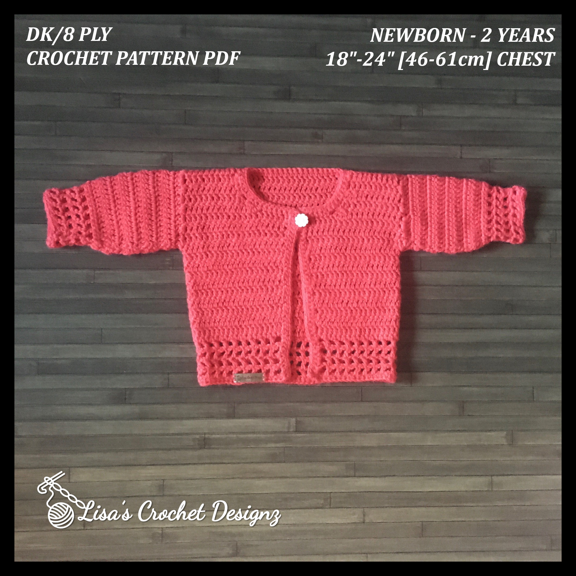 Coral Crochet Baby Sweater Crochet Pattern details